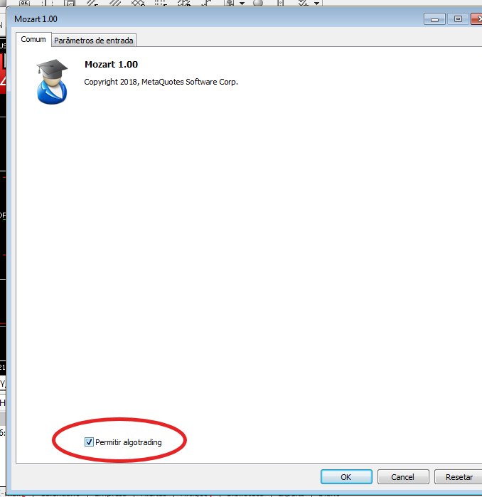 autorizar robo no metatrader